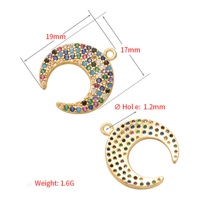 20pcs/lot Multicolor CZ Paved Rainbow and Moon Mix Charms Set CZ Paved Charms Colorful Zirconia Sun Moon Stars Charms Beads Beyond