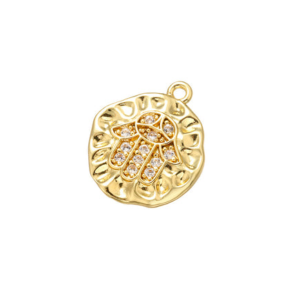 20pcs/lot 13*14mm CZ Paved Hamsa and Evil Eye Charms Gold CZ Paved Charms Evil Eyes Hamsa Charms Beads Beyond