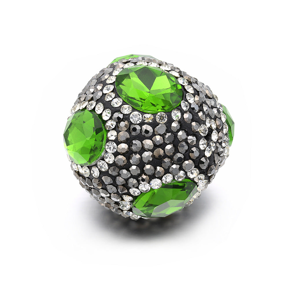 20pcs/lot CZ Paved Gunmetal Emerald Spacers Gunmetal CZ Paved Spacers Charms Beads Beyond