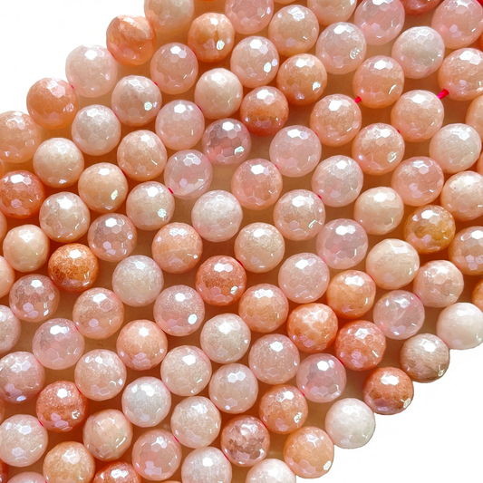 10mm Electroplated Pink Aventurine Stone Faceted Beads-Grade A Premium Quality Electroplated Beads 12mm Stone Beads New Beads Arrivals Premium Quality Agate Beads Charms Beads Beyond