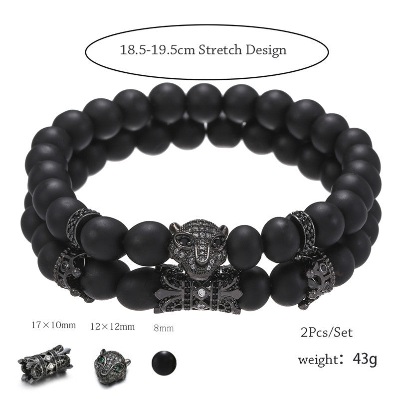 5 Sets/lot CZ Paved Spacer Black Matte Stone Bracelets | Bracelets | Charms Beads Beyond