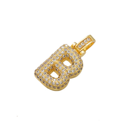 10-26pcs/lot 20*29mm CZ Paved Initial Letter Alphabet Charms-Gold Set CZ Paved Charms Initials & Numbers Charms Beads Beyond