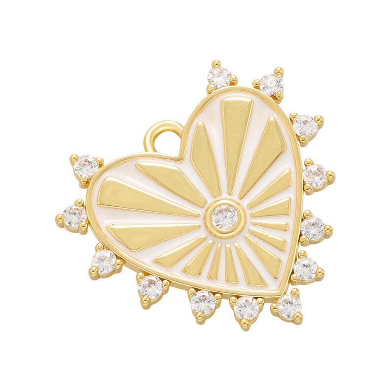 10pcs/lot 23*22mm Enamel Heart Charm for Bracelet & Necklace Making White Enamel Charms Charms Beads Beyond