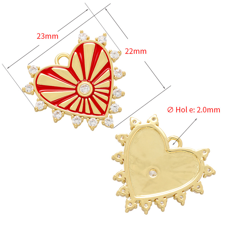 10pcs/lot 23*22mm Enamel Heart Charm for Bracelet & Necklace Making Enamel Charms Charms Beads Beyond