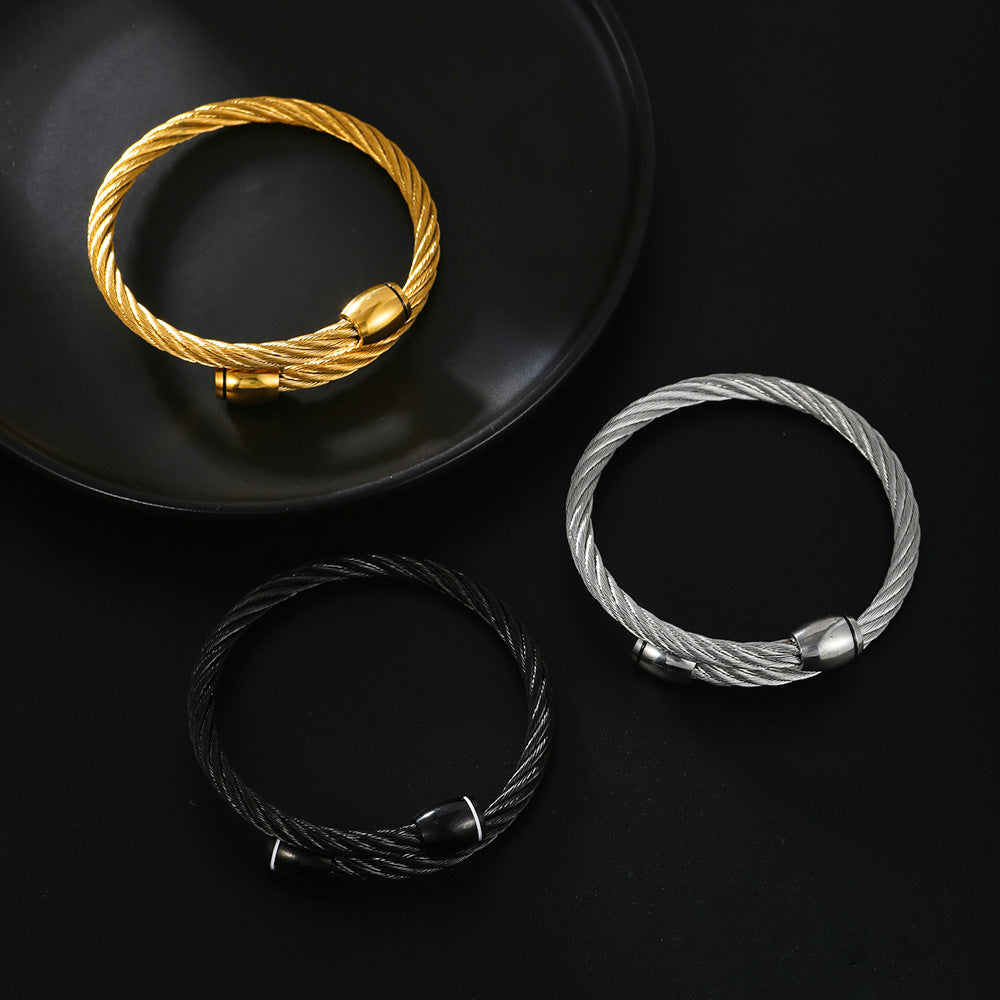 5pcs/lot Stainless Steel Adjustbale Bangle for Women & Men Women & Men Bracelets Charms Beads Beyond