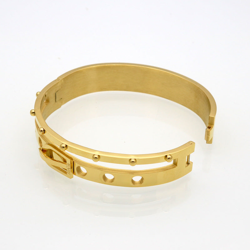 5pcs/lot Stainless Steel Belt Shape Love Word Bangle for Women Women Bracelets Charms Beads Beyond