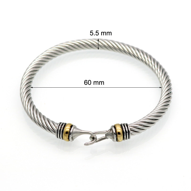 5pcs/lot Stainless Steel Clasp Bangle for Women Women Bracelets Charms Beads Beyond