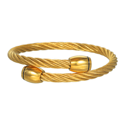 5pcs/lot Stainless Steel Adjustbale Bangle for Women & Men Gold-5pcs Women & Men Bracelets Charms Beads Beyond