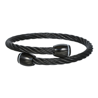 5pcs/lot Stainless Steel Adjustbale Bangle for Women & Men Black-5pcs Women & Men Bracelets Charms Beads Beyond