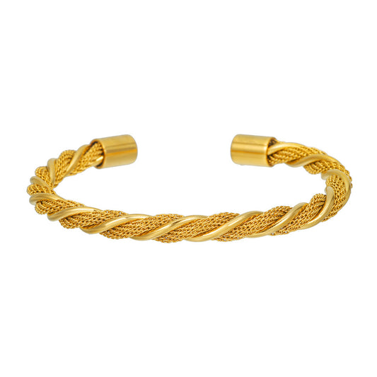 5pcs/lot Stainless Steel Twist Bangle for Women & Men Gold-5pcs Women & Men Bracelets Charms Beads Beyond