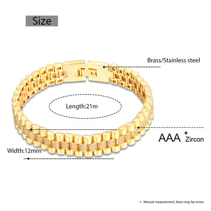 5pcs/lot 8inch CZ Pave Watch Band Link Chain Bracelet for Men & Women Men Bracelets Charms Beads Beyond