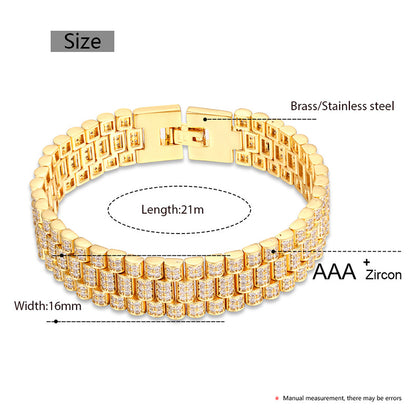 5pcs/lot 8inch CZ Pave Watch Band Link Chain Bracelet for Men & Women Men Bracelets Charms Beads Beyond