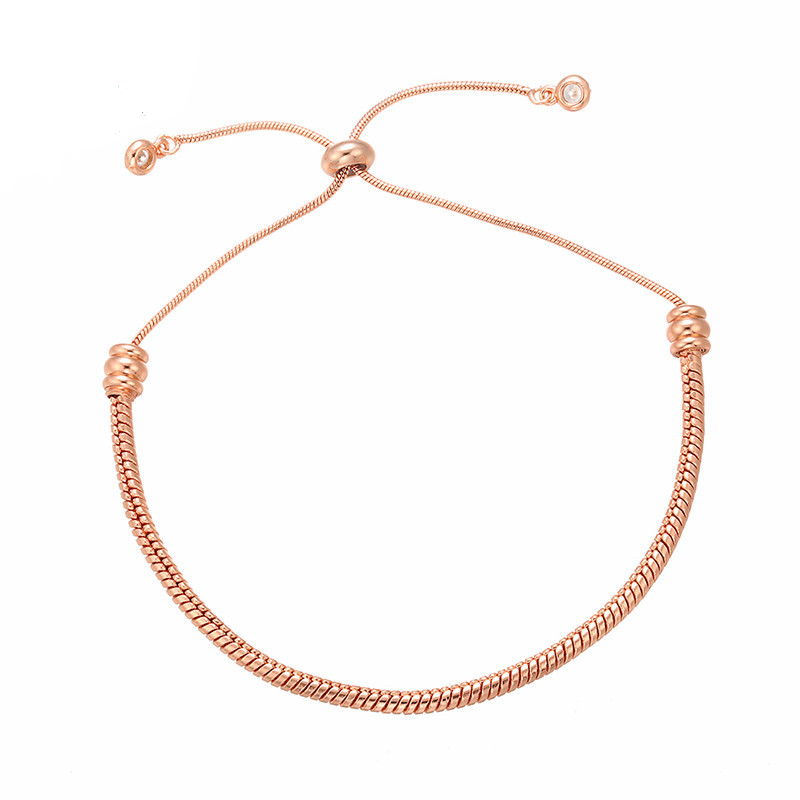 5pcs/lot Gold Plated Adjustable Bracelet Rose Gold Women Bracelets Charms Beads Beyond