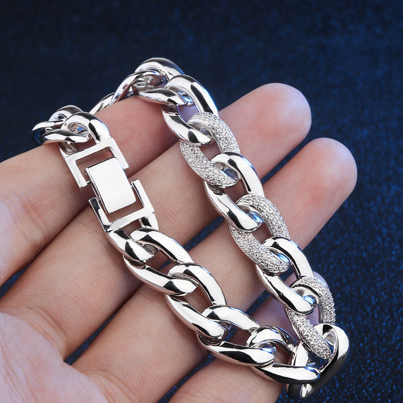 3pcs/lot CZ Pave Chain Link Bracelet Women Bracelets Charms Beads Beyond