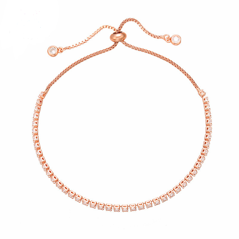 5pcs/lot 2.5mm Crystal Adjustable Bracelet Rose Gold Women Bracelets Charms Beads Beyond