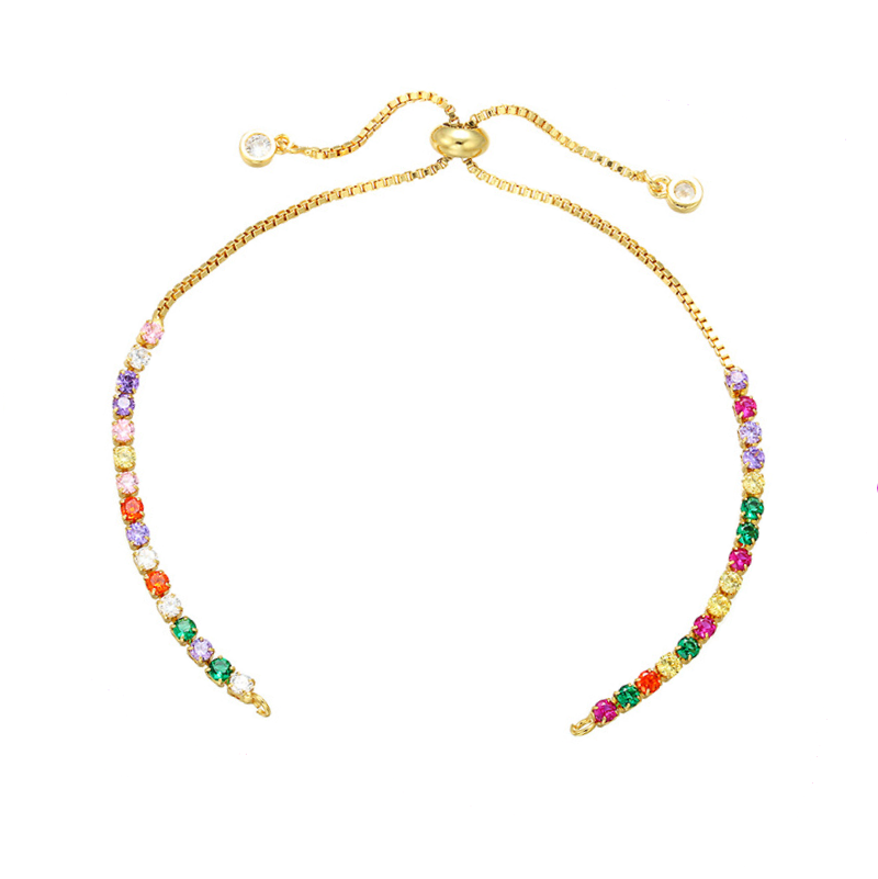 5pcs/lot 2.5mm Multicolor CZ Open Adjustable Bracelet Gold Women Bracelets Charms Beads Beyond