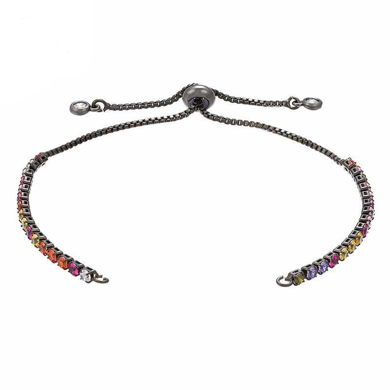 5pcs/lot 2.5mm Multicolor CZ Open Adjustable Bracelet Black Women Bracelets Charms Beads Beyond