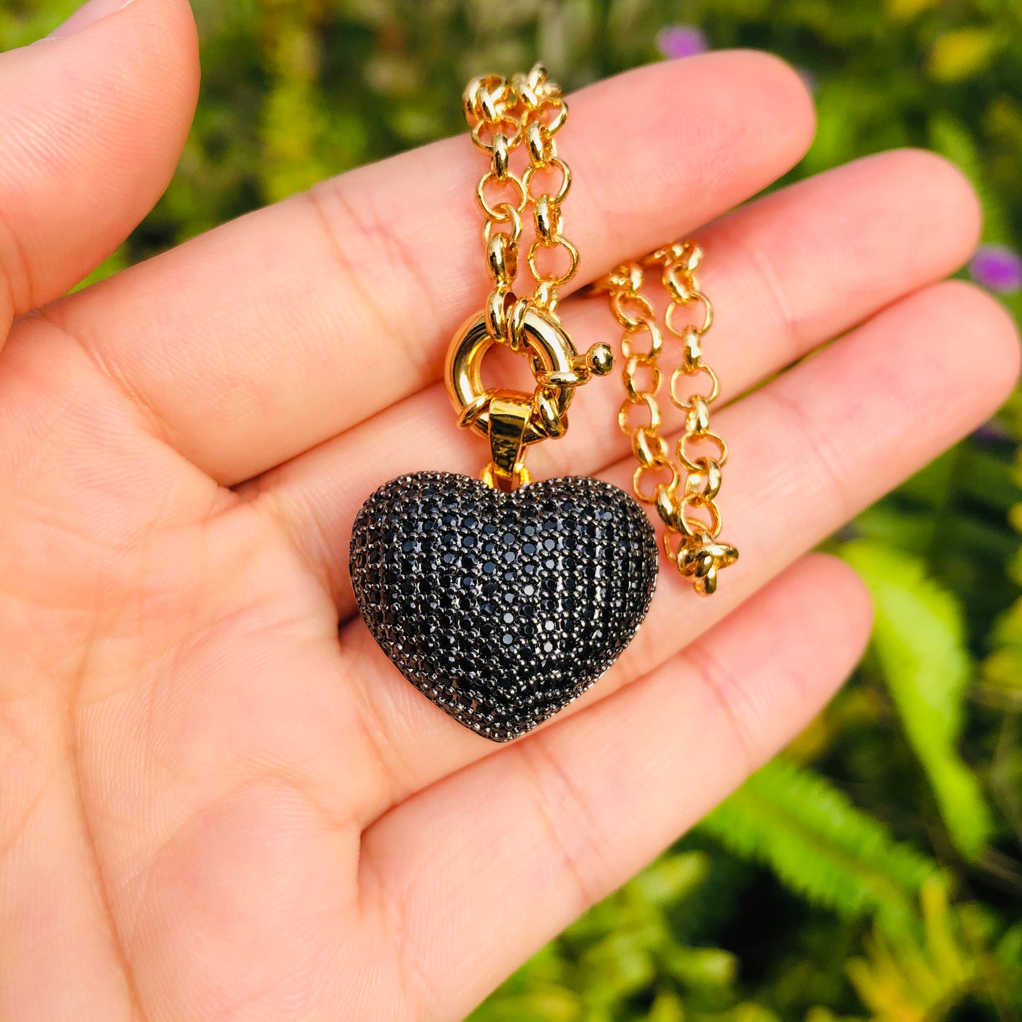 5pcs/lot Multicolor CZ Paved Heart Bracelet Black Women Bracelets Charms Beads Beyond