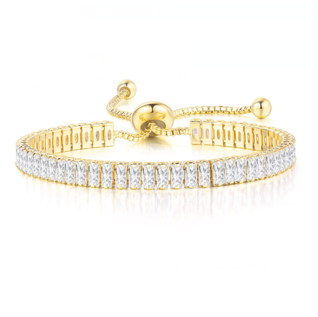 10pcs/lot Gold Plated 2.5*5mm CZ Paved Adjustable Bracelet Women Bracelets Charms Beads Beyond