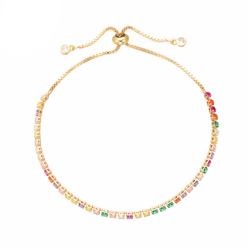 5pcs/lot 2.5mm Multicolor CZ Adjustable Bracelet Gold Women Bracelets Charms Beads Beyond