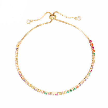 5pcs/lot 2.5mm Multicolor CZ Adjustable Bracelet Gold Women Bracelets Charms Beads Beyond