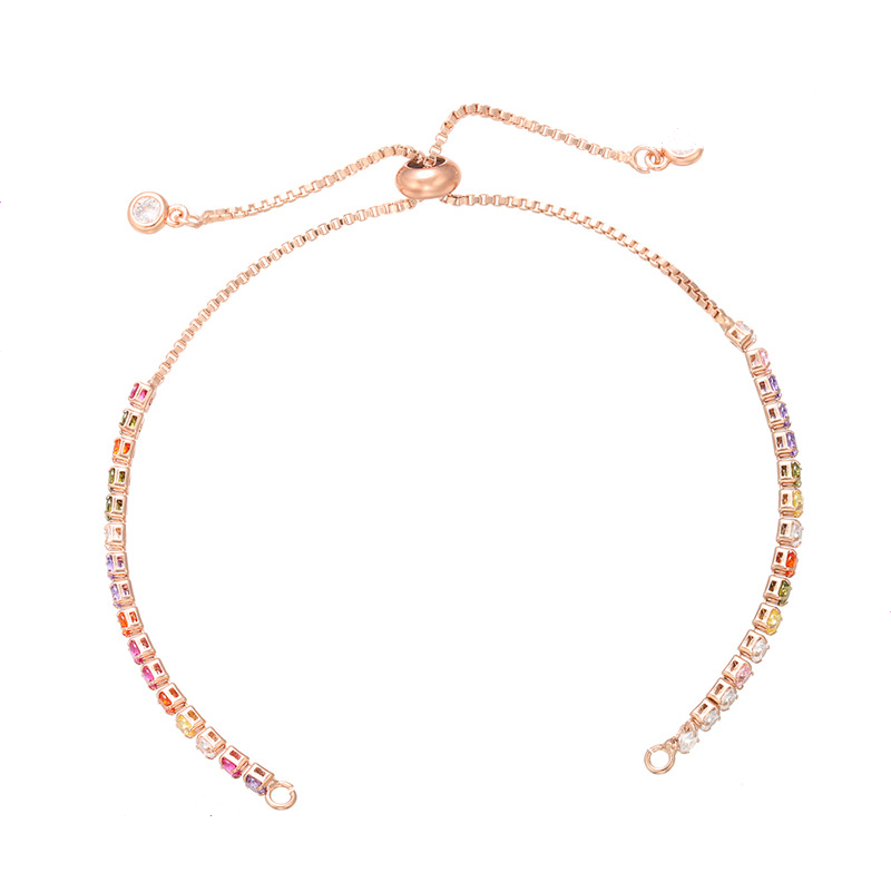 5pcs/lot 2.5mm Multicolor CZ Open Adjustable Bracelet Rose Gold Women Bracelets Charms Beads Beyond