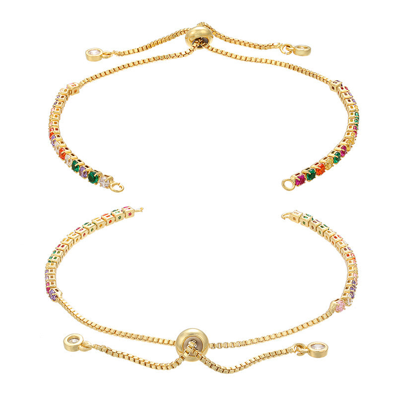 5pcs/lot 2.5mm Multicolor CZ Open Adjustable Bracelet Women Bracelets Charms Beads Beyond