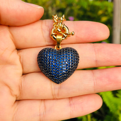 5pcs/lot Multicolor CZ Paved Heart Bracelet Blue Women Bracelets Charms Beads Beyond