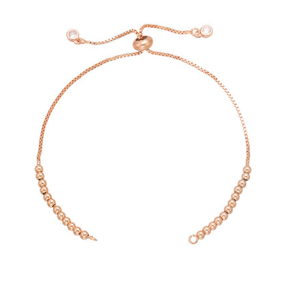 10pcs/lot 10inch Gold Plated Adjustable Bracelet Rose Gold Women Bracelets Charms Beads Beyond