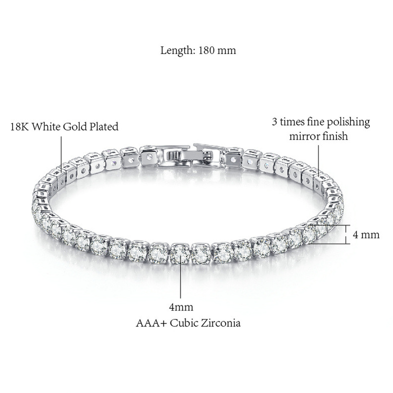 Samantha Tennis Bracelet with cube charms (choose your color) – Kimbella Co.