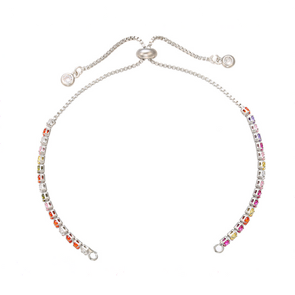 5pcs/lot 2.5mm Multicolor CZ Open Adjustable Bracelet Silver Women Bracelets Charms Beads Beyond
