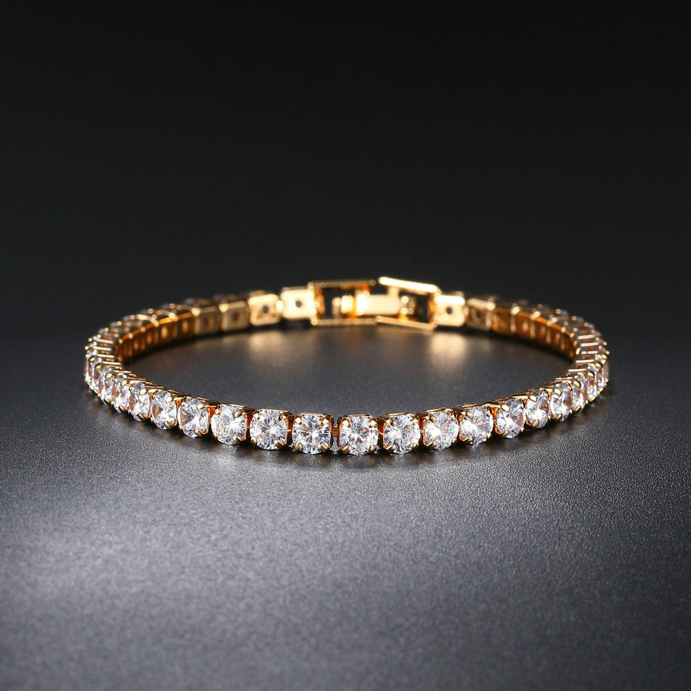 10pcs/lot Gold Plated 4mm CZ Paved Tennis Bracelet Women Bracelets Charms Beads Beyond