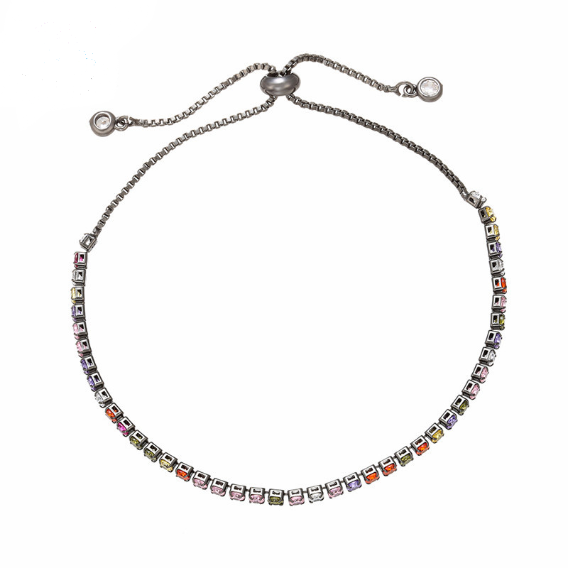 5pcs/lot 2.5mm Multicolor CZ Adjustable Bracelet Black Women Bracelets Charms Beads Beyond