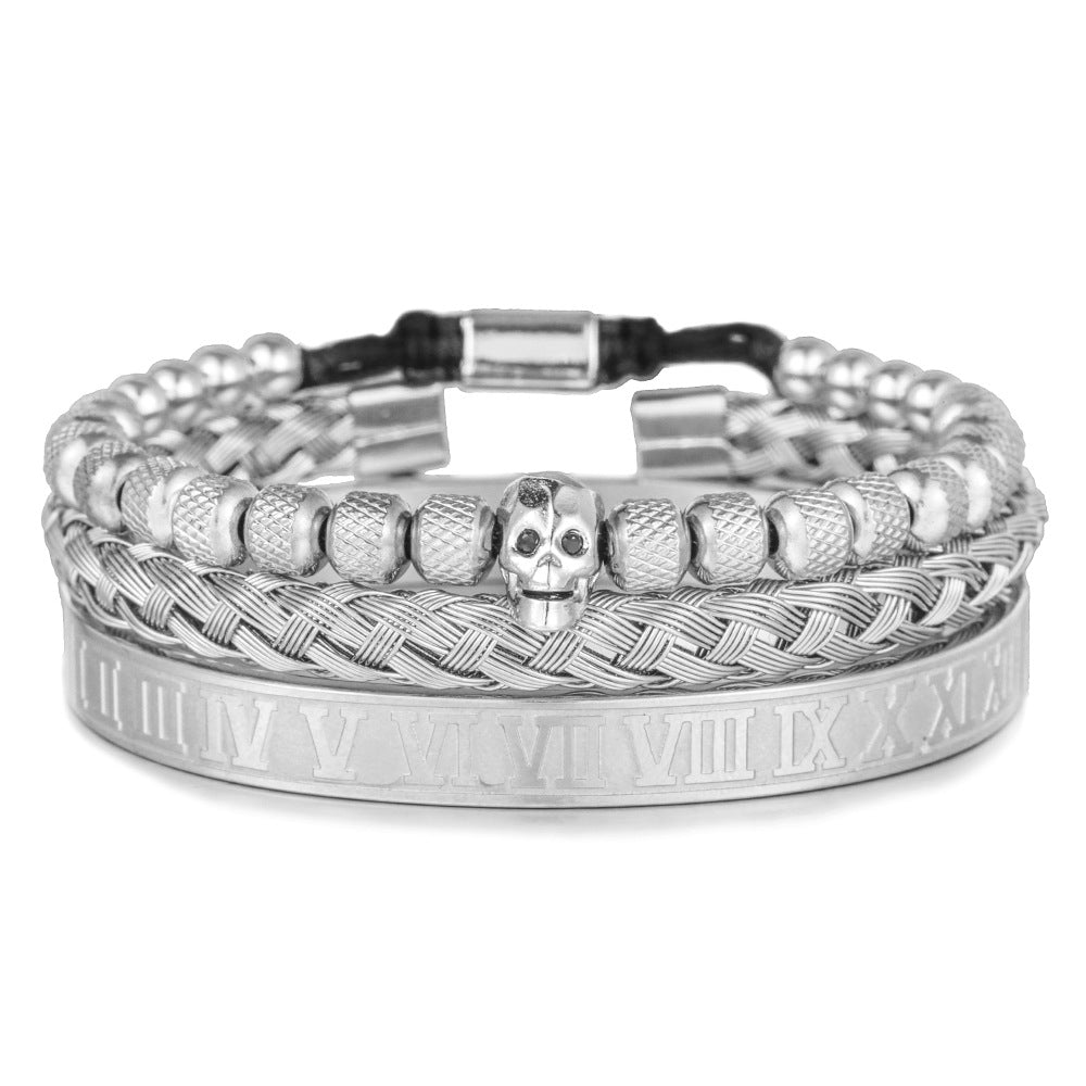 Mens skull bracelets hot sale stainless steel