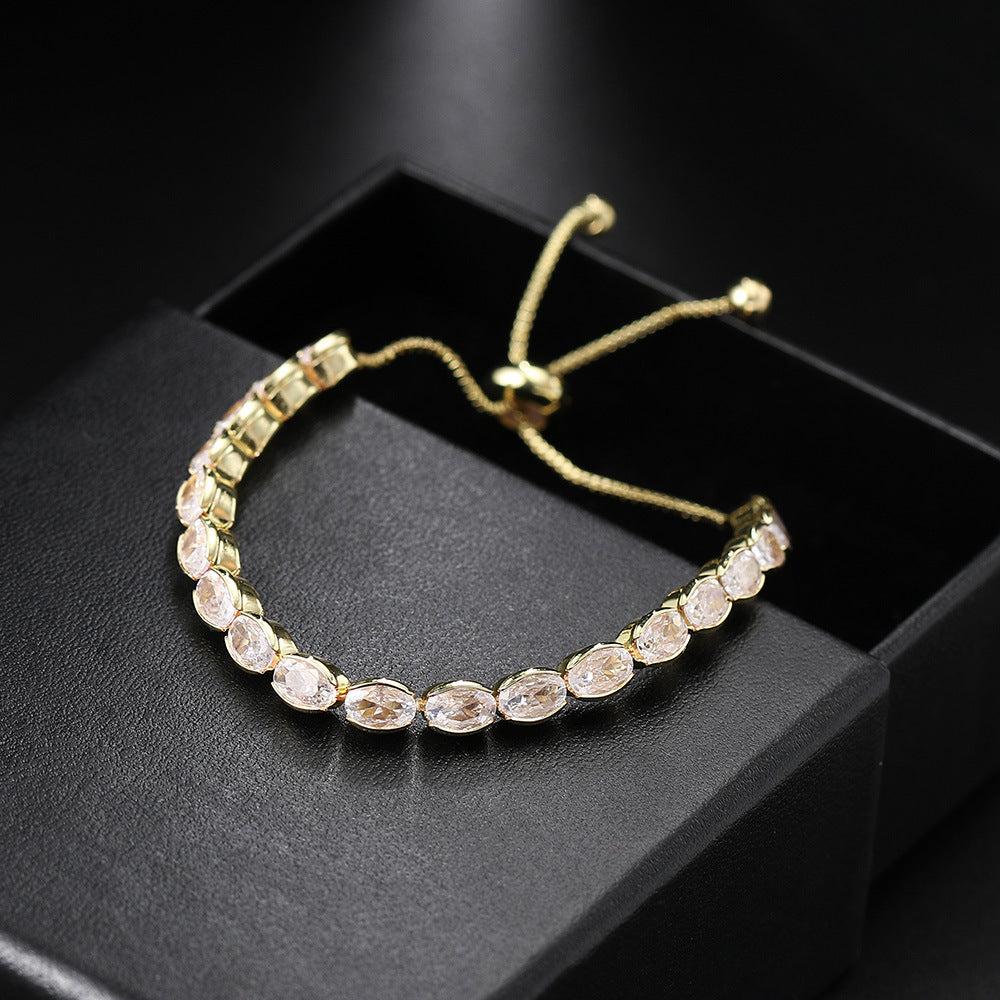 10pcs/lot Adjustable Fashion Egg CZ Tennis Chain Bracelets Women Bracelets Charms Beads Beyond