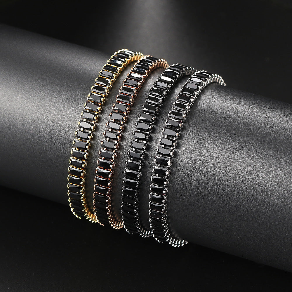 10pcs/lot Black CZ Paved Adjustable Tennis Bracelets 2.5*5mm CZ Mix Colors Women Bracelets Charms Beads Beyond