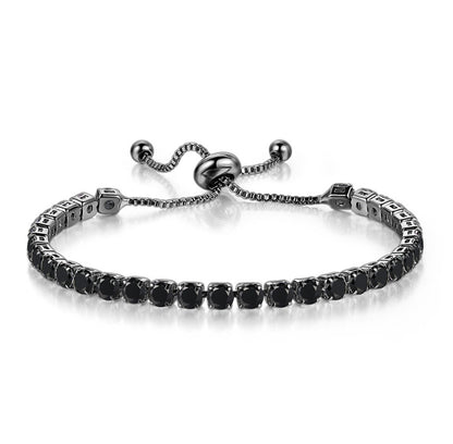 10pcs/lot Black CZ Paved Adjustable Tennis Bracelets 4mm CZ Black Women Bracelets Charms Beads Beyond