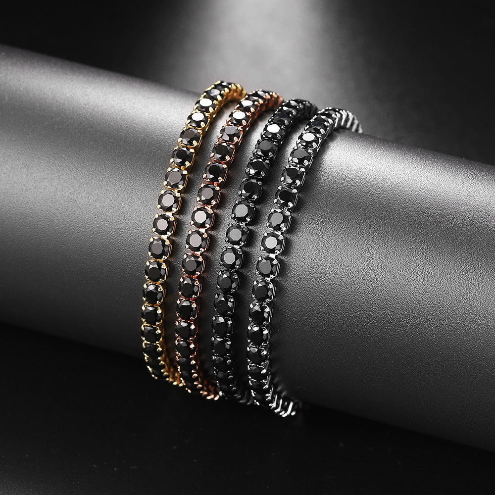 10pcs/lot Black CZ Paved Adjustable Tennis Bracelets 4mm CZ Mix Colors Women Bracelets Charms Beads Beyond