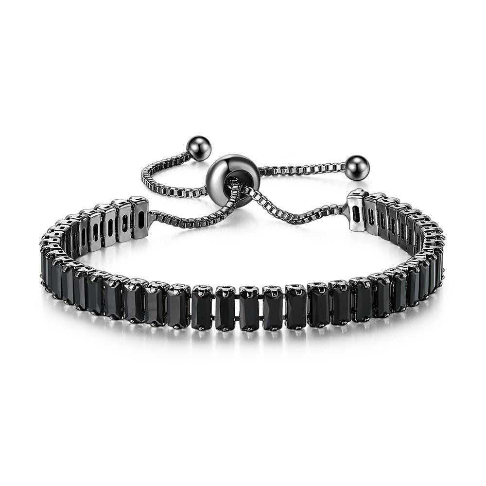 10pcs/lot Black CZ Paved Adjustable Tennis Bracelets 2.5*5mm CZ Black Women Bracelets Charms Beads Beyond