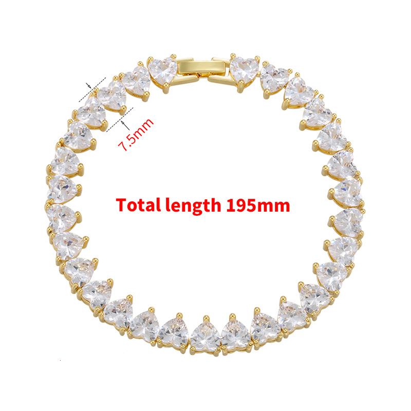 5pcs/lot Gold Silver 7.5mm Heart CZ Pave Bracelets for Women Women Bracelets Charms Beads Beyond