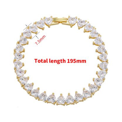 5pcs/lot Gold Silver 7.5mm Heart CZ Pave Bracelets for Women Women Bracelets Charms Beads Beyond