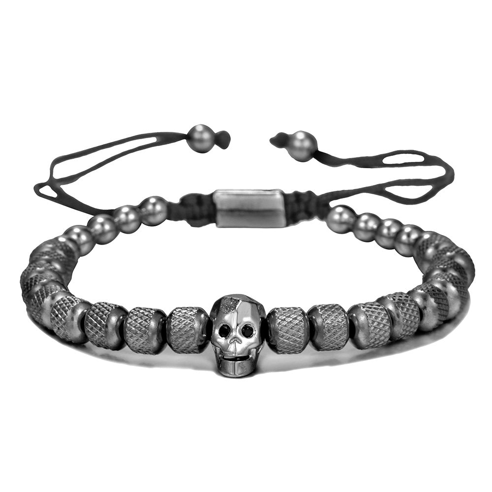 5pcs/Lot Skull Adjustable Bracelet for Men All Black Men Bracelets Charms Beads Beyond