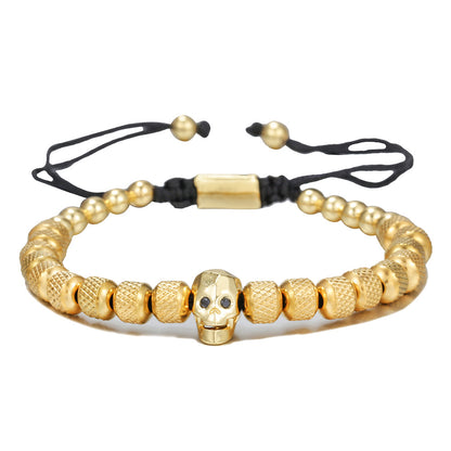 5pcs/Lot Skull Adjustable Bracelet for Men All Gold Men Bracelets Charms Beads Beyond