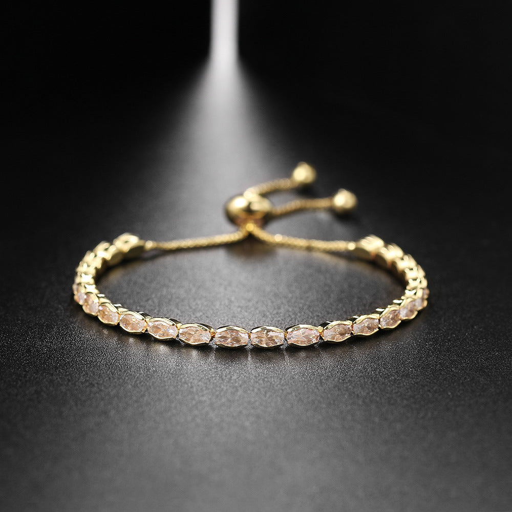 10pcs/lot Adjustable Fashion Egg CZ Tennis Chain Bracelets Women Bracelets Charms Beads Beyond
