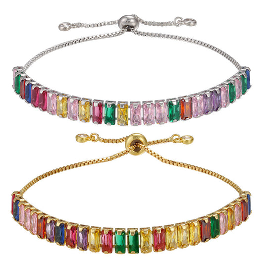 5pcs/lot 7mm Multicolor CZ Gold & Silver Adjustable Bracelet for Women Mix Colors Women Bracelets Charms Beads Beyond