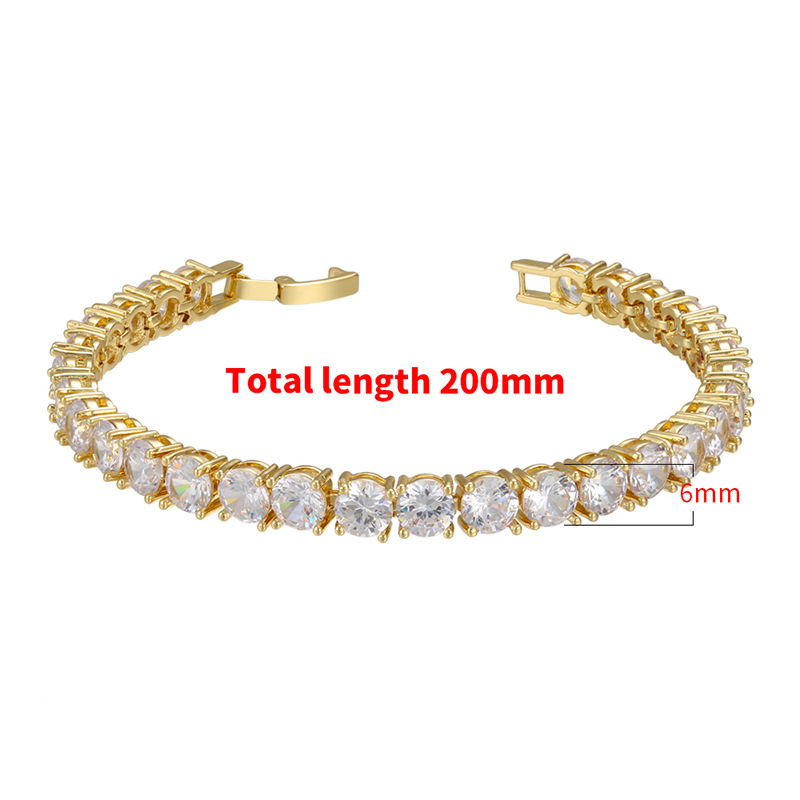 5pcs/lot 8inch Gold Silver 6mm CZ Pave Tennis Bracelets for Women Cuban Chains Charms Beads Beyond