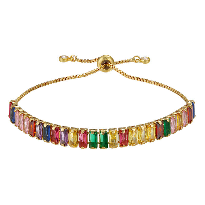 5pcs/lot 7mm Multicolor CZ Gold & Silver Adjustable Bracelet for Women Gold Women Bracelets Charms Beads Beyond