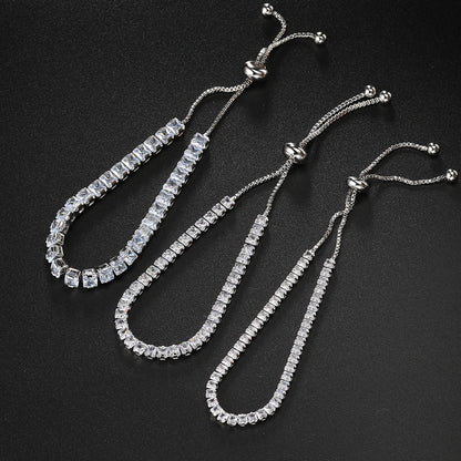 10pcs/lot 2.5/3/4mm Square CZ Paved Adjustable Tennis Bracelets Women Bracelets Charms Beads Beyond