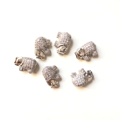 20pcs/lot CZ Paved Elephant Spacers Silver CZ Paved Spacers Animal Spacers Charms Beads Beyond