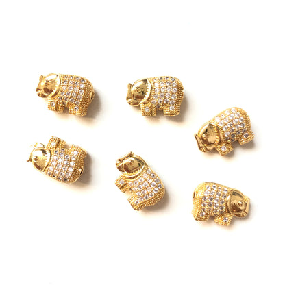 20pcs/lot CZ Paved Elephant Spacers Gold CZ Paved Spacers Animal Spacers Charms Beads Beyond